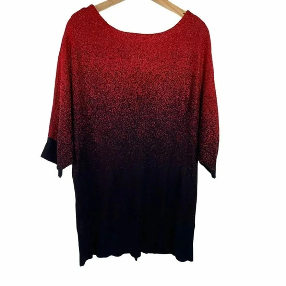 Studio Works 1X red glitter&‎ black ombré sweater - Picture 2 of 6